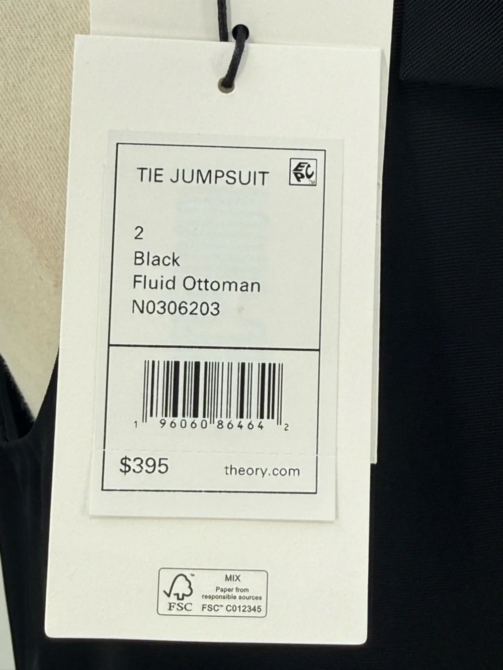 Theory Black Halter Neck Tie Jumpsuit Wide Leg Sleeveless Minimalist Luxe Size 2 - Picture 15 of 15